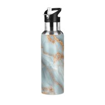 ALAZA Marble Pattern Water Bottle Insulated Flask Stainless Steel Straw Lid 20 oz