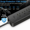 thumbnail image 4 of VIPLIVE Surge Protector Power Strip, with 5 Outlets and 3 USB Ports, 4 Feet Power Cord (1875W/15A) , 2100 Joules, ETL Listed, Black, 4 of 6
