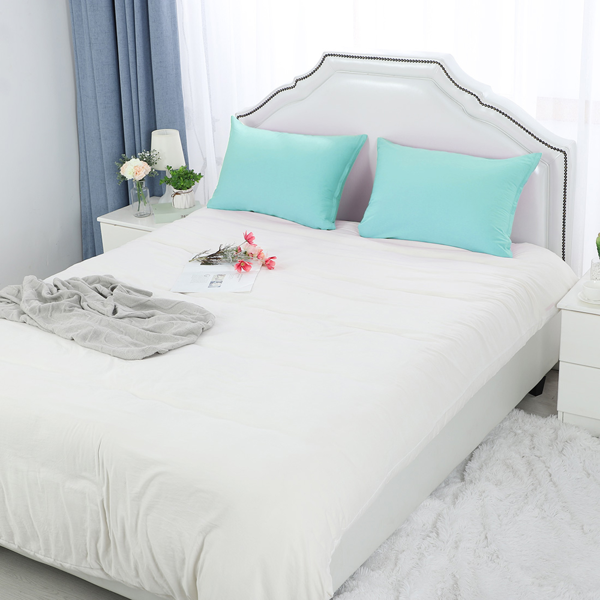 PiccoCasa Egyptian Cotton Zippered Pillow Cases 2pcs Standard Size 20