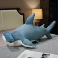 thumbnail image 1 of 55/100CM Real-life Blue Whale Plush Toys Stuffed Shark Fish Doll Cartoon Big Soft Sleep Pillow Kids Girls Baby Birthday Giftblue shark100cm Deng Xun unisex, 1 of 2