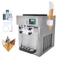 thumbnail image 1 of VEVOR Máquina de helado comercial, rendimiento de 21 QT/H, 1800 W 3 sabores para encimera, máquina de helado de servicio suave, 2 tolvas de 4 L, 2 cilindros de 1,8 L, preenfriamiento de limpieza autom, 1 of 5