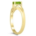 thumbnail image 2 of SZUL Women's 6X4MM Peridot and Diamond Wave Ring in 10K Yellow Gold, 2 of 4