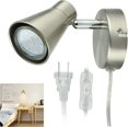 thumbnail image 1 of TRAHOO-DLLT Track Light Plug-in, Industrial Wall Sconce Light Mini Directional Wall Spotlight, Flush Mount Ceiling Spot Light Fixtures for Bedside, Hallway, Headboard Picture, Kitchen, Bedroom, Warm, 1 of 4