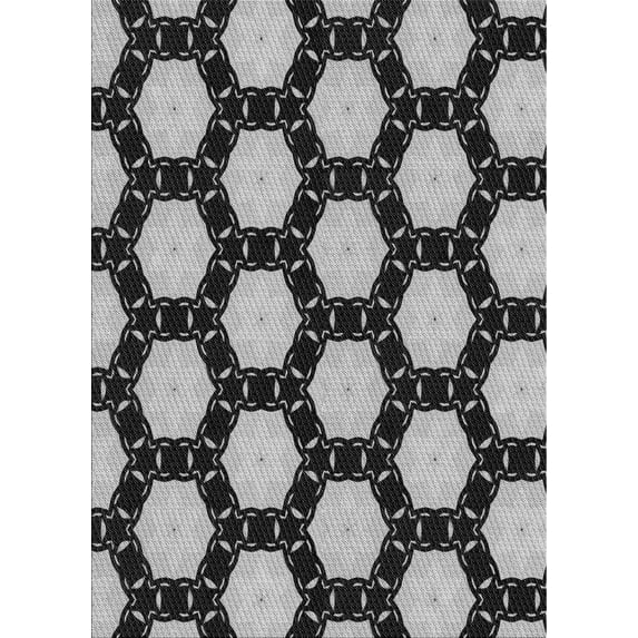 Ahgly Company Indoor Rectangle Patterned Charcoal Black Area Rugs, 4' x 6'