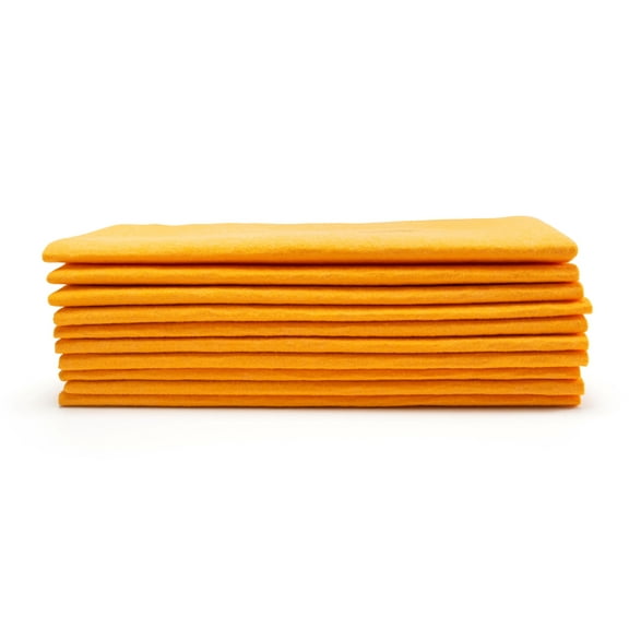 Omninice™ Shammy Cloth Towel Super Absorbent Extra Large Orange for Car Pet Kitchen Floor Cleaning 10 Pack Wholesale Bulk