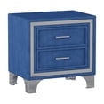 thumbnail image 3 of DeeHome 3-Pieces Bedroom Sets,Queen Size Upholstered Platform Bed with LED Lights and Two Nightstands-Blue, 3 of 9
