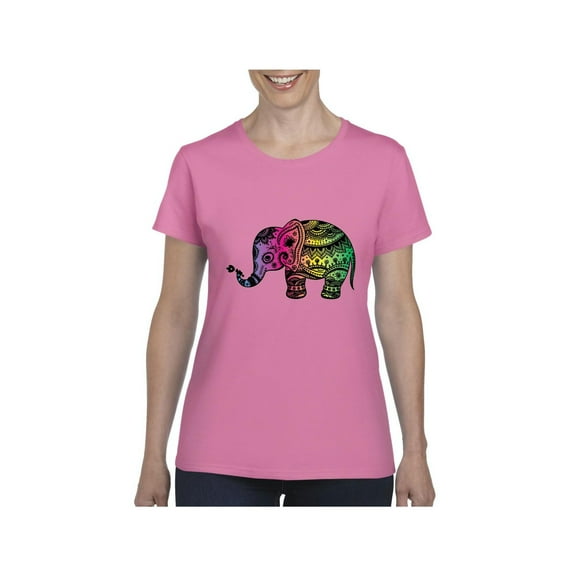MmF - Women's T-Shirt Short Sleeve, up to Women Size 3XL - Elephant