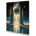 thumbnail image 2 of Designart "Astronaut'S Cosmic Reading IV" Space Wall Art For Bathroom, 2 of 5