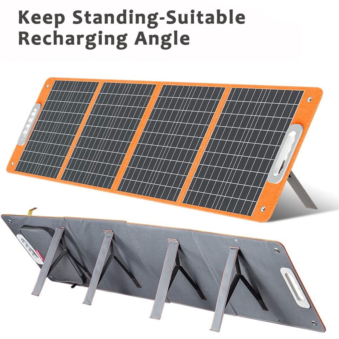 Flashfish Solar Panel 100W, Portable Solar Panels Charger with DC/Type-c/USB Output for Power Station, Camping, Home Backup, Generator
