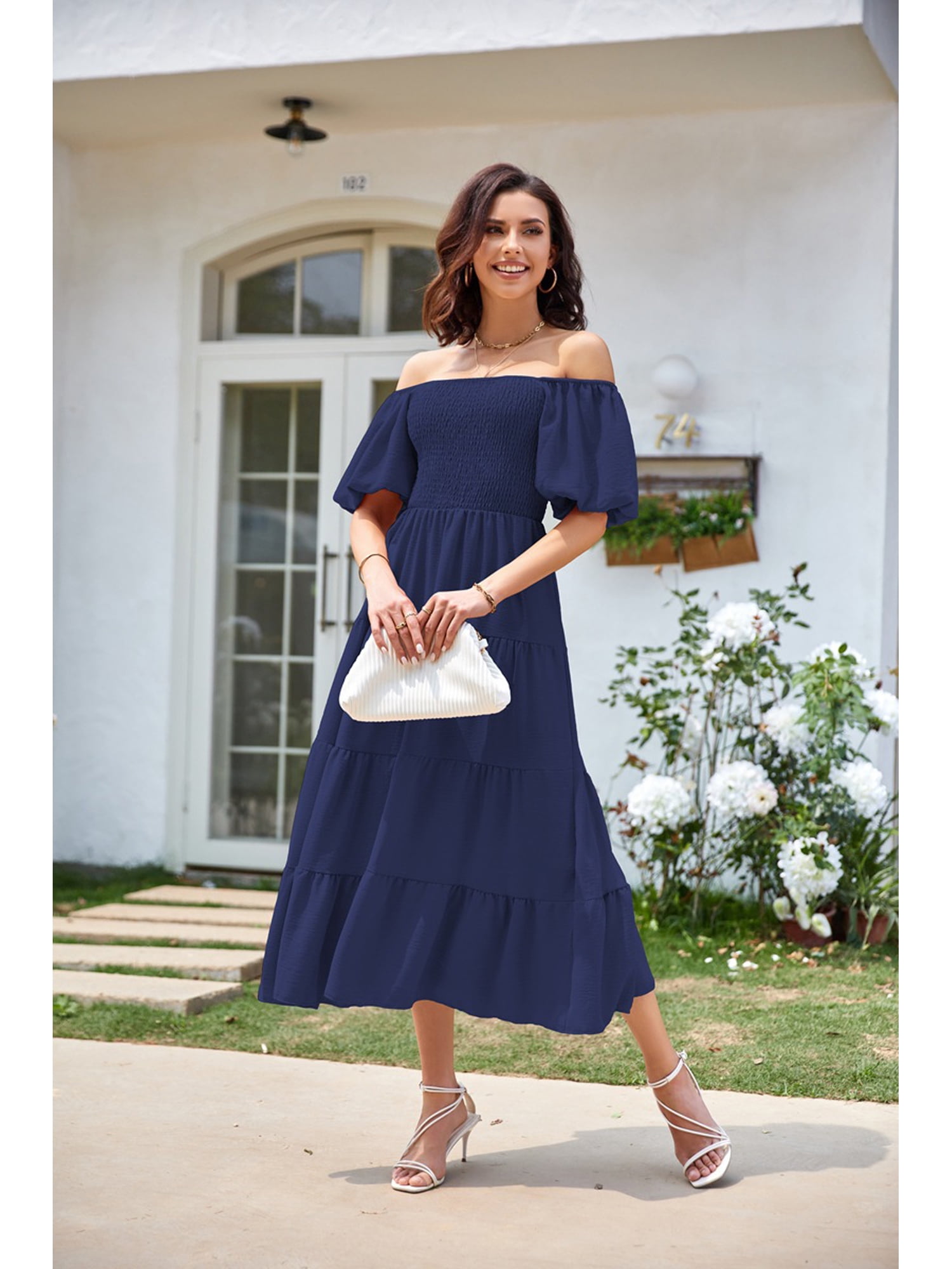navy blue short flowy dress Nox Anabel Navy Blue 16 Sale