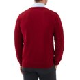 thumbnail image 3 of Kallspin Men's Cotton Crew Neck Sweater Regular Fit Long Sleeve Pullover Casual Cozy Stylish Sweater((Red,Large), 3 of 9