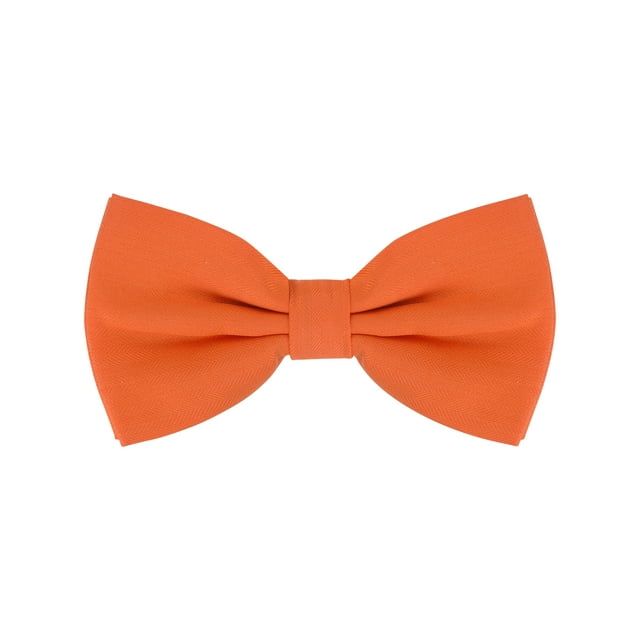 INSPIRAR CHIC Corbatas de Algodón para Hombre, Corbatas de Lazo de Color Sólido Texturizado, Pre-atadas para Fiesta Familiar, Naranja Medio