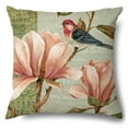 thumbnail image 4 of Rush Decorative Throw Pillow Covers Spring Flower Bird Butterfly Pillow Cases Cushion Cases Burlap Toss 18 x 18 Inch,Set of 4 for Living Room,Couch and Bed (Hummingbird 2) S2360, 4 of 5