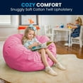 thumbnail image 3 of Fauteuil poire surdimensionné rose clair plein, 3 of 9