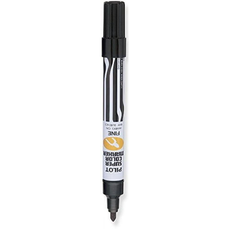 Pilot Super Color Permanent Markers, Fine Bullet Tip, Black Ink