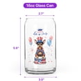 thumbnail image 5 of Happy 4th of July Patriotic Miniature Pinscher Marching Band Uniform Balloons Fireworks 16oz Glass Cup Mug Mini Pin Dog Lover Glass Can - 13009, 5 of 5