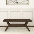 thumbnail image 2 of Plank+Beam Solid Wood Verso Dining Bench, 48" Entryway Bench, Minimalist Room Bench, Walnut, 2 of 9