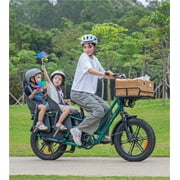 Fiido T2 Black Cargo Electric Bike Class 3 Long Tail Ebike 750W 20Ah Removable Battery E-Bike