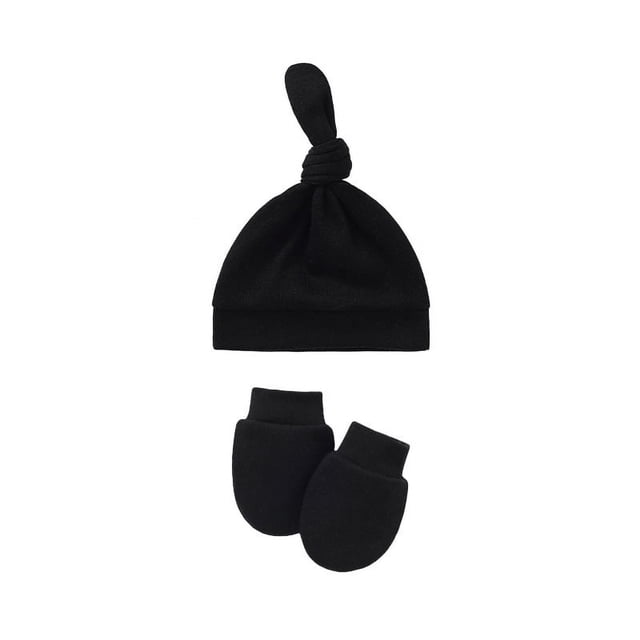 Europa y Estados Unidos gorro fetal para recién nacidos guantes antiarañazos gorro para bebé guantes para bebé gorro con nudo para bebé