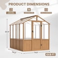 thumbnail image 2 of NETAJE 6'x8' Outdoor Wooden Greenhouse, Heavy Duty Walk-in Green House with Ventilated Window and Lockable Door for Backyard, Patio, 2 of 9