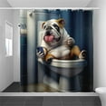 thumbnail image 6 of Dog Series Bathroom Shower Curtain, Home Waterproof And Mold-Proof Shower Curtain, Bathroom Partition Shower Curtain A|Dog Bath Shower Curtain Washable Cloth Cute Dogs Kids Blue Sh, 6 of 7