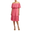 Sofia Jeans By Sofia Vergara Eyelet Embroidered Off-The-Shoulder Midi Dress Women's