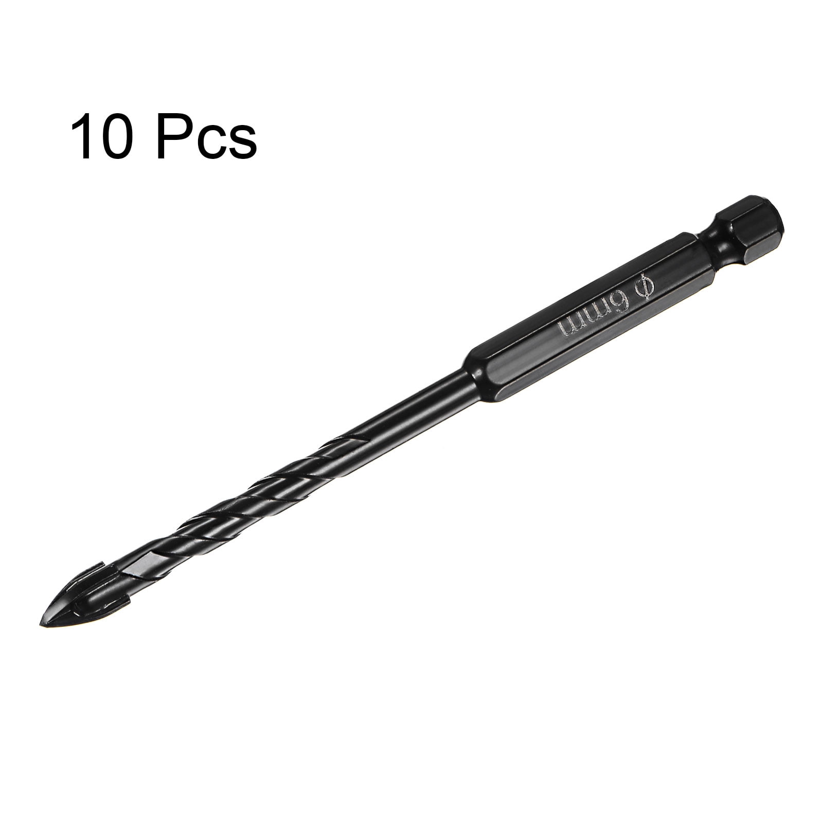 Unique Bargains 10pack Masonry Drill Bits, 6mm Concrete Drill Bit 1/4' Hex Shank Ceramic Drill Bit