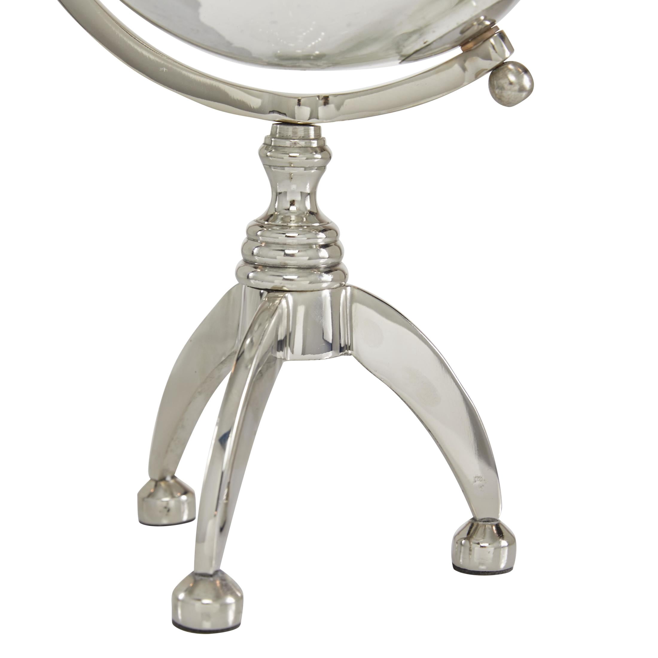 DecMode 9" Silver Globe with Glass Continents