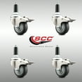 thumbnail image 2 of 3 Inch 316SS Thermoplastic Rubber Swivel 1 Inch Stem Caster Set Lock Brake, 2 of 2