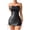 Black, variant on Hfnxid Women Hollow Out Tube PU Leather Bodycon Dress Cut Out Nightdress Lingerie Skirt