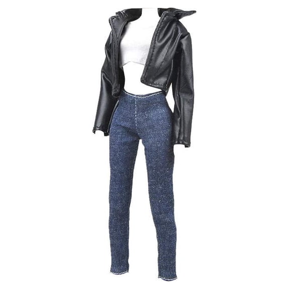 E-TING Leather Coat Suit Cool Wild Motorcycle Style Couple Clothes for Dolls (Girl)