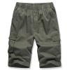 thumbnail image 1 of Pantalon Large Homme Décontracté Couleur Unie Extérieur Poche Plage Travail Short Cargo Vert Armée TG, 1 of 9