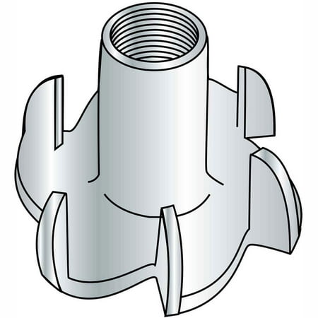 

Tee Nut 1/4-20 x 7/16 4 Prong Steel Zinc 250 Pack