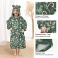 thumbnail image 3 of FORMRS Wearable Blanket Hoodie with Sleeves for Kids Cozy Flannel Sweatshirt, Christmas Candy Cane, 3 of 7