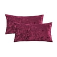thumbnail image 2 of Home Soft Things Crushed Velvet 2 Piece Throw Pillow Cover Set - Garnet - 14" x 26", 2 of 7