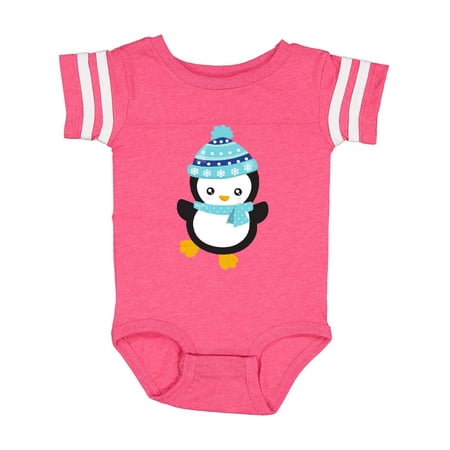 

Inktastic Cute Penguin Penguin With Blue Hat And Scarf Gift Baby Boy or Baby Girl Bodysuit