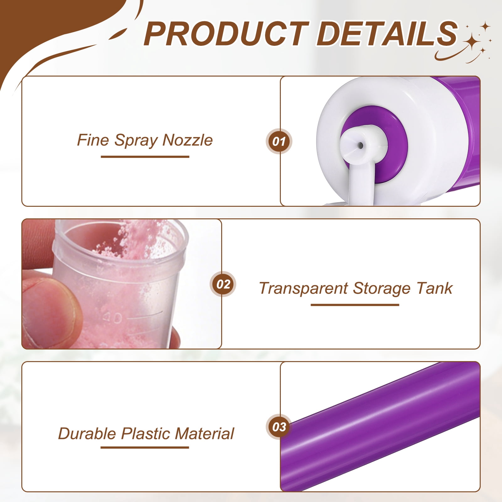 Uxcell 2Pcs Manual Air Brush for Cake Decorating, Cake Air Brush Kit Spray Gun with 4 Tubes for Home Kitchen DIY Baking Cake Cupcakes Cookies and Desserts, Purple/Pink