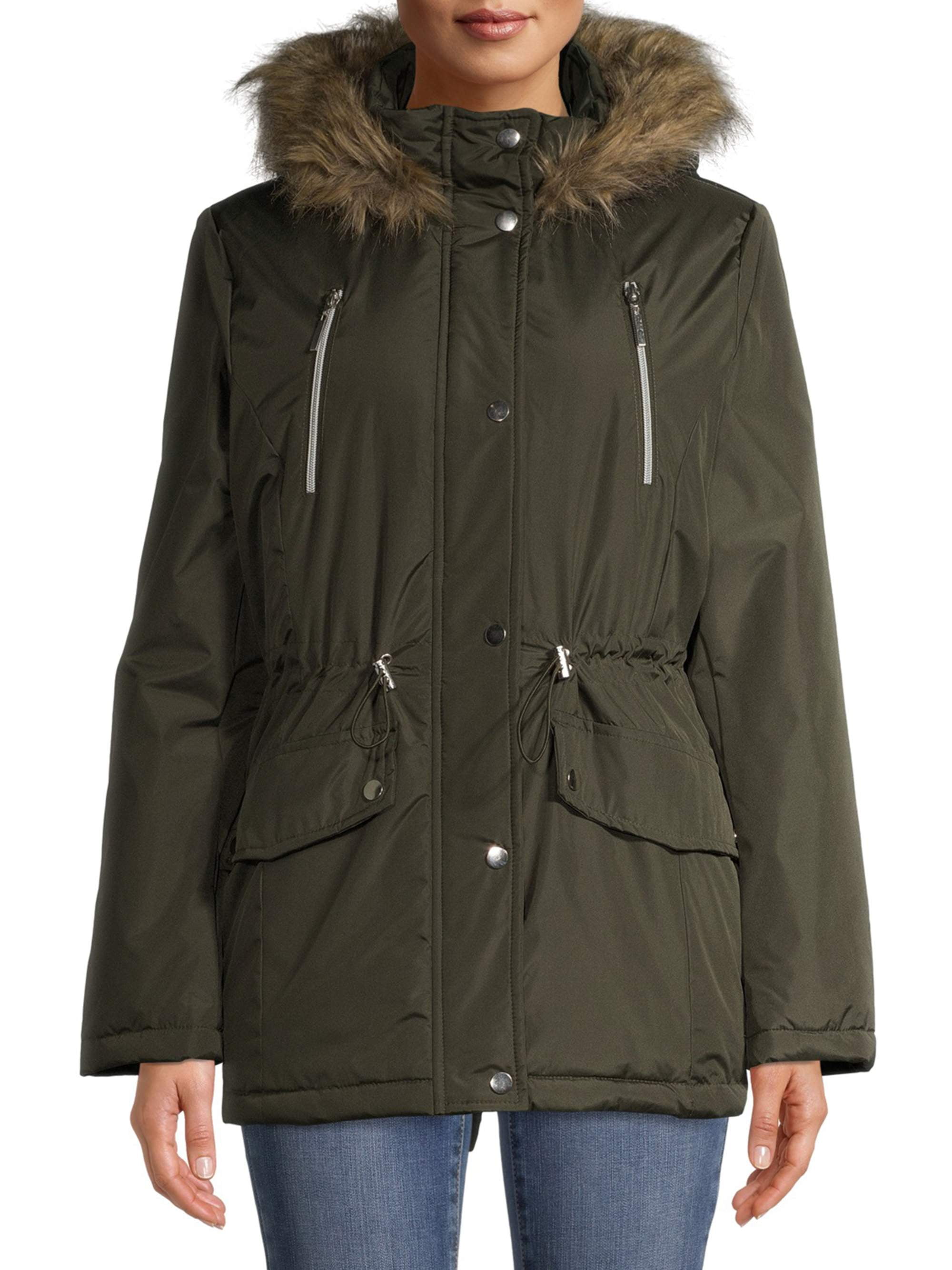 womens coats with big fur hoods