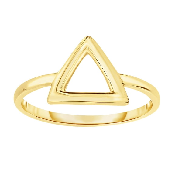 14K Yellow Gold Triangle Design Ring, Size 7