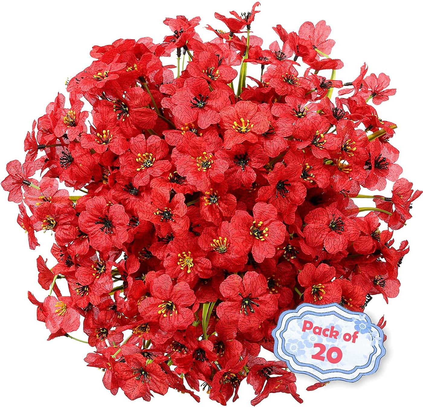 Artificial Flowers Outdoor, 20 Bundles Artificial Plants UV Resistant Fake Plants for Outdoors Outside Front Porch Window Box Hanging Planter Decoration