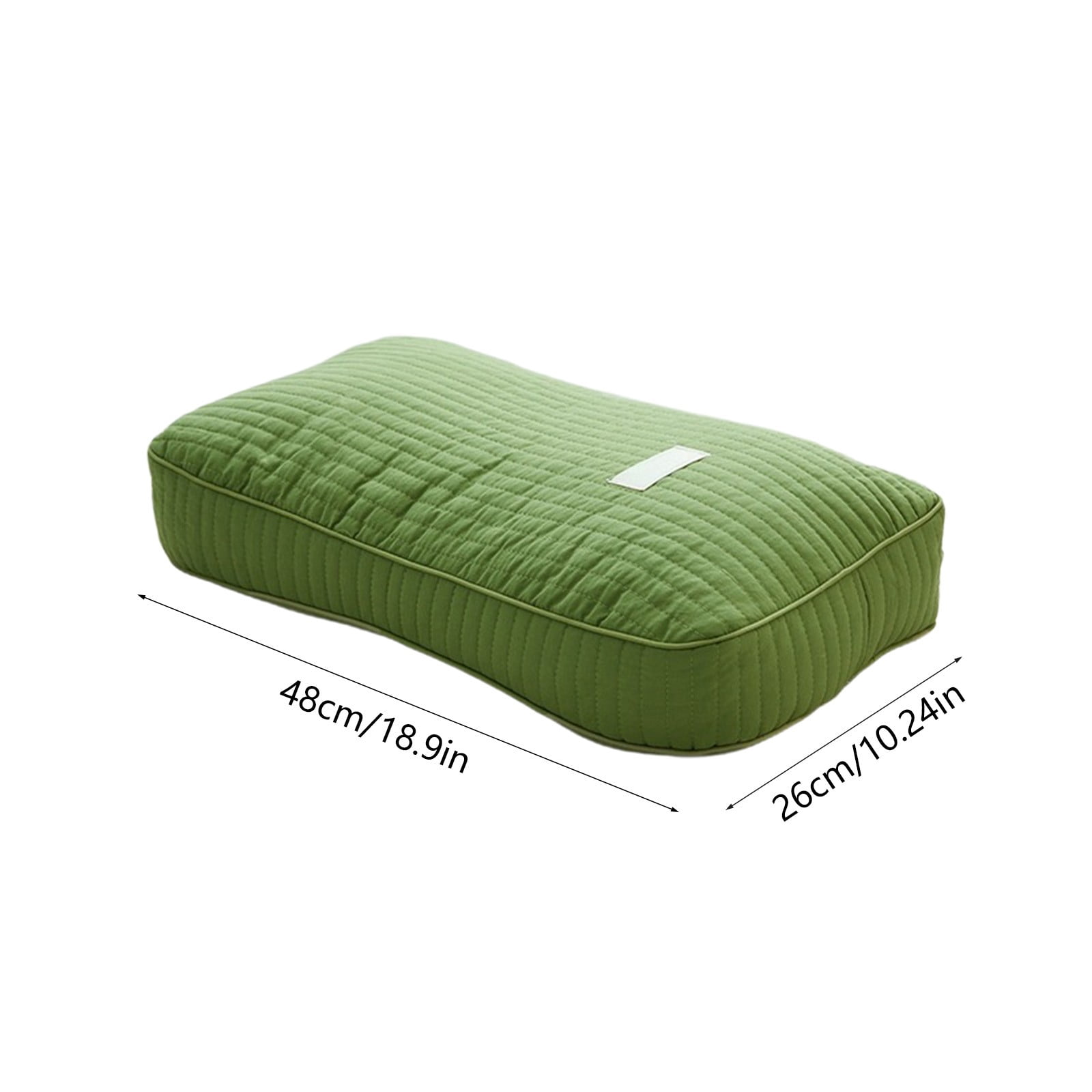 Alaparte Buckwheat Neck Pillow, Cottons Fabric Buckwheat Hulls Pillows For Sleeping, Cervical Neck Support, Cooling Lumbar Support Cushion For Pain Relief Green 19*10In