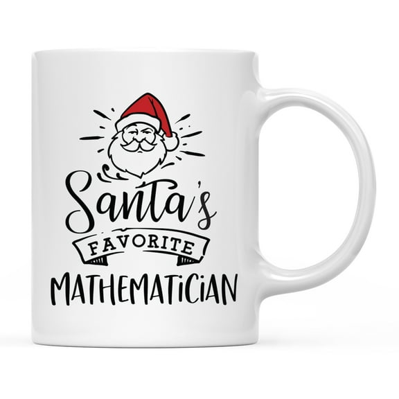 Koyal Wholesale Santa Claus Ceramic Coffee Mug, Santa's Favorite Mathematician