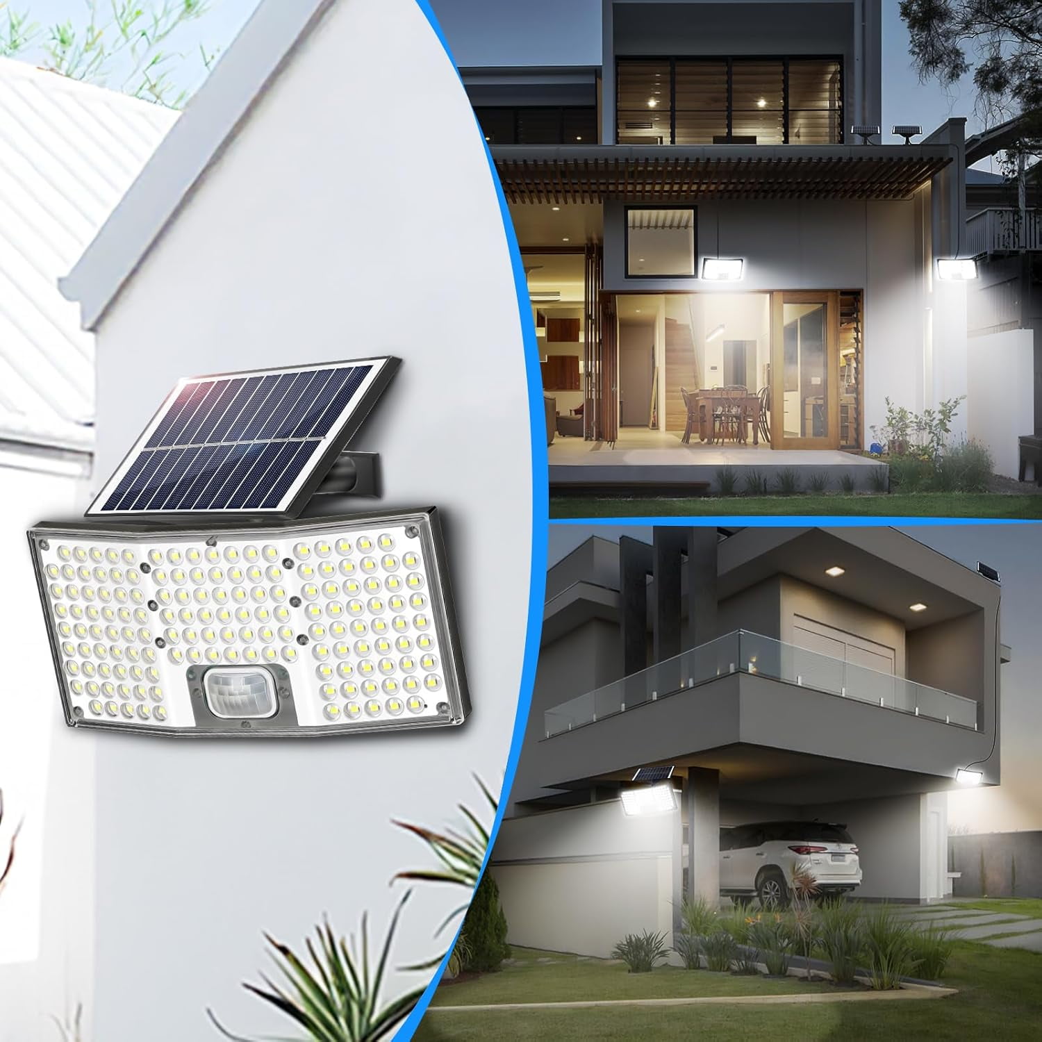 Nordic Hygge Solar Flood Lights Outdoor Motion Sensor, 2 Pack