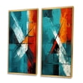 thumbnail image 3 of Designart "Ineffable Love Teal Abstract III" Abstract Painting Framed Wall Art Set Of 2 - Modern Red Frame Gallery Set For Office Decor, 3 of 6