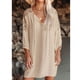 thumbnail image 3 of Vestido Con Cuello En V Para Mujer, Ropa Cómoda, Vestido Corto Informal De Verano, Poliéster Suave, Agradable Para La Piel Para La Cita, 3 of 6
