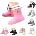 thumbnail image 5 of Rubber Boots for Women Mid Calf Rain Boots Waterproof Rubber Boots Outgoing Garden Boots with Adjustable Drawstring Non Slip Soft Rain Shoes, 5 of 5