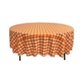 thumbnail image 1 of LA Linen TCcheck90R-OrangeK48 Nappe à Carreaux en Polyester, Blanc & Orange - 90 Po. Rond, 1 of 2