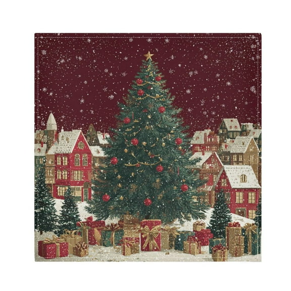 Qxltty Large Christmas Tree Napkins 20×20in Perfect for Parties Dinners Weddings Cocktail Housewarming Cloth Napkins Set of 6