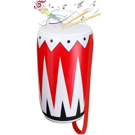 1 Pack Inflatable Instrument Decor, Drum Music Instruments Party Props Decorations, 80s 90s Inflatable Props Rock and Roll Music Party Favors Decorations