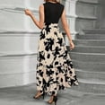 thumbnail image 5 of HAJWOH Brown Dress for Church for Women 2026 XXL Vestidos Elegantes Flowy Sleeveless Long Dresses Casual Church Print Dresses Trendy Sundresses with Belt Brown XXL, 5 of 5